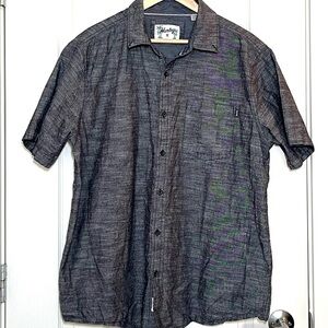 Hurley Charcoal Button Down Shirt, Size XL, Classic Style, 100% Cotton